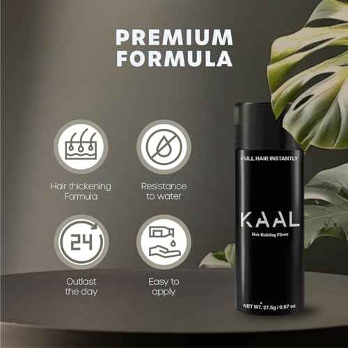 KAAL Hair Fibers - Refillable Hair Powder (27.5g, Black) to Instantly Conceal Thinning Areas for Men and Women