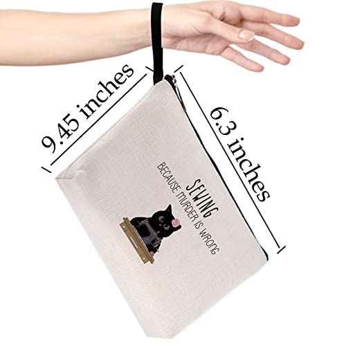 Sewing Gift Women, Quilter Gifts, Gift For Quilter, Seamstress Gift, Funny Quilting Gifts for Quilters, Seamstresses, Unique Humor Novelty Sarcasm Gardening Makeup Bag - Because M is Wrong