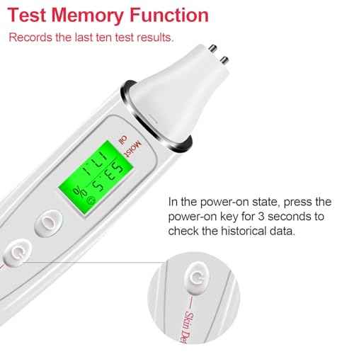 Skin Hydration Tester, Portable Skin Moisturizer Test Facial Skin Tester Skin Water Oil Tester Digital LCD Smart Display Skin Hydration For Face Tool Skin Care Beauty (White)