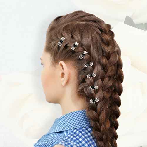 VOCOSTE 12 Pcs Mini Hair Claw Clip, Small Rhinestone Hair Clips, Metal Little Hair Clips for Women and Girl Flower Hair Accessories, White