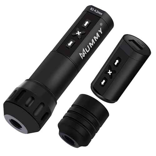 Mummy Rotary Tattoo Pen Machine Kit with Extra 40mm Tattoo Grip and Extra Tattoo Battery Coreless Motor Digital LED Display
