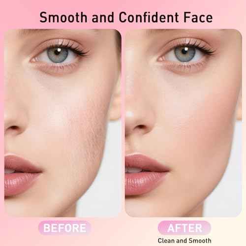 Dermaplane Razor for Women Face, Dermaplaning Tool for Face, Sonic Smooth Exfoliation & Peach Fuzz-Hair Removal System with 10 Dermaplaning Blades, Charm Pink