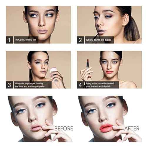 ZJchao Electronic Lip Plumper, Portable Lip Enhancer for Thicker Lips - Makeup Tool with Time Control for Lip Care Device