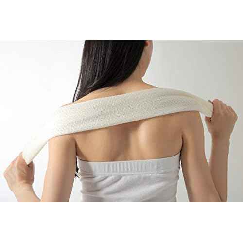 Exfoliating Washcloth [Made in Japan] Shower Back Scrubber, Natural Loofah