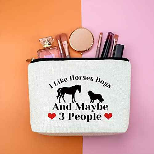 Dog Mom & Cowgirl Horse Lovers Gift: Makeup Bags for Women - Travel Cosmetic Pouch