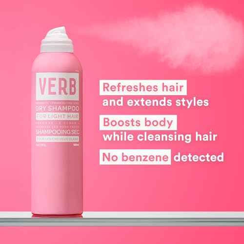 VERB Dry Shampoo Light - Refresh, Absorb Oils + Extends Styles - Refreshing Dry Shampoo Spray for Light Tones - Vegan, No Parabens or Harmful Sulfates