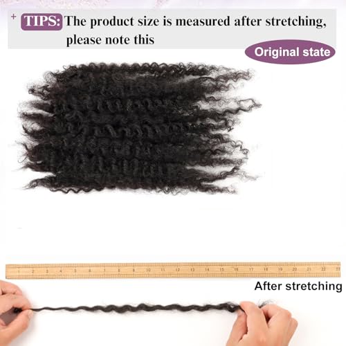 2 Packs Afro Kinkys Bulk Human Hair 18 Inch 50g/Pack for Permanent Micro Locs Mini Kinky Twist Braids Loc Extensions Dreadlock Extensions Repair Locs Can Be Bleached Dyed (Natural Black)