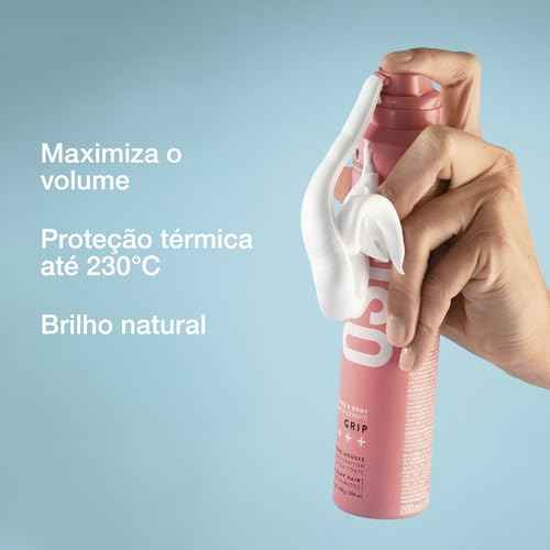 OSiS+ Grip Extreme Hold Mousse ? Extra Strong Control and Volume with Lasting Definition and Natural Shine ? Volumizing, Vegan Formula with Heat Protection, 7 oz