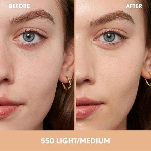 COVERGIRL Clean Fresh Nourishing Skin Tint, 550 Light/Medium, Liquid Foundation, Dewy Finish, Infused with Coconut & Aloe, Vegan Formula