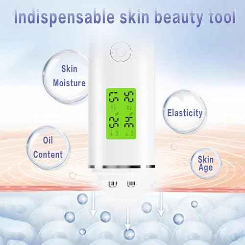 Skin Hydration Tester, Rechargeable Moisture Tester Digital LCD Display Skin Oil Content Analyzer Face Care Tool for Beauty Salon Spa Gift, Hydration Monitor