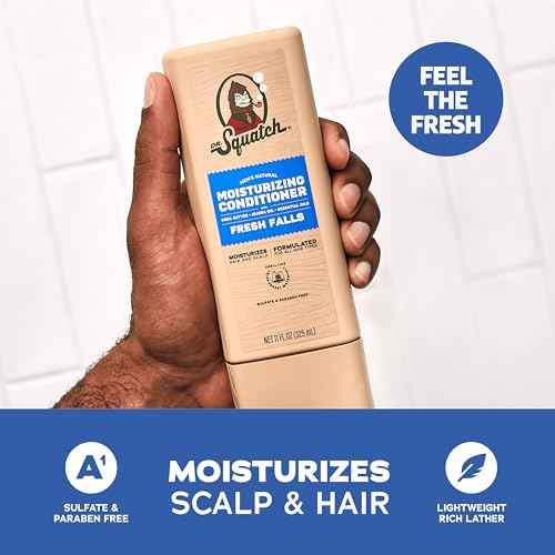 Dr. Squatch Natural Hair Bundle for Men - Healthy, Full Looking Hair - Fresh Falls Shampoo (11 fl oz), Fresh Falls Conditioner (11 fl oz)