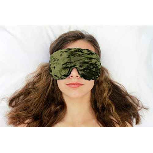 Handmade Weighted Sleep Eye Mask Yoga Pillow - Flax Seed Fill - Unscented - Spring Green - TEMF-SG