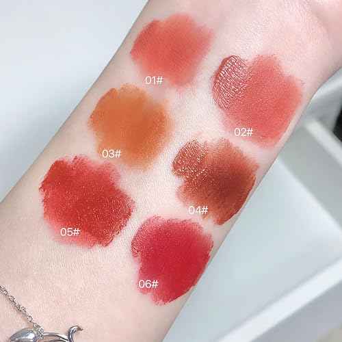 6 Colors Velvet Matte Liquid Lipstick set, Cute Rabbit Lip Glaze 2 in 1 Key Chain Lip Gloss Lip Stain, Waterproof Non-Stick Cup Long Lasting Lip Clay Cute Lip Makeup for Girls (A)
