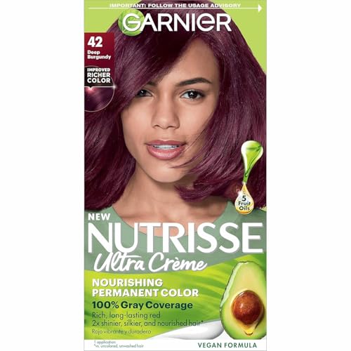 Garnier Nutrisse Haircolor - 42 Black Cherry (Deep Burgundy) 1 Each (Pack of 4)