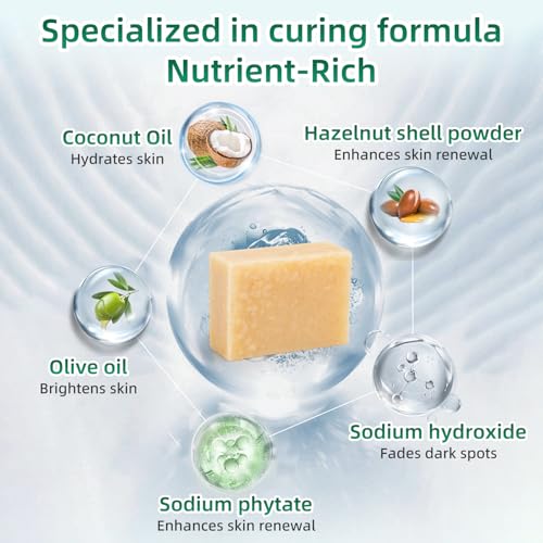 Cold process soap, 1.3lb Pack of 6 suitable for the body and face,Handmade bath soap deeply cleanses, smooths, with moisturizing and brightening effects, suitable for all skin types,Made in Italy