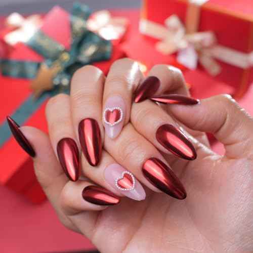 Pretty Diva Red Chrome Nail Powder, Red Nails Chrome Powder Metalic Chrome Nail Powder Mirror Effect Chrome Powder Pigments for Nails - Decoration for DIY Nail Art, Craft