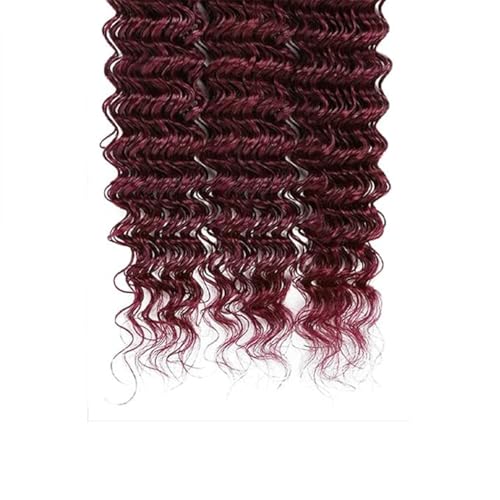 BilltiiWW Burgundy Deep Wave Bundles Color 99j Deep Wave Bundles Brazilian Human Hair Wet and Wavy Soft Silky for Black Woman 16 18 20 Inch