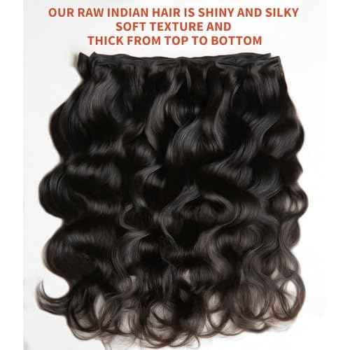 MLIP Raw Bundles Human Hair Body Wave, No Tangle Shedding, Keep Texture Silky Soft After Multiple Washes, 15A Raw Indian Hair Bundles 22 Inches, Triple Lifespan 3X