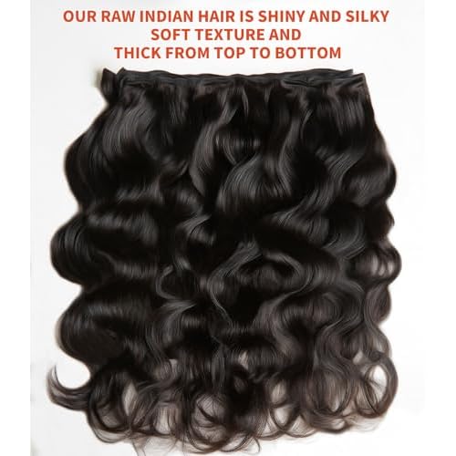 MLIP Raw Bundles Human Hair Body Wave, No Tangle Shedding, Keep Texture Silky Soft After Multiple Washes, 15A Raw Indian Hair Bundles 16 Inches, Triple Lifespan 3X