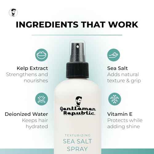 Gentlemen Republic Sea Salt Spray for Men & Women ? Hair Texturizing Spray with Dead Sea Salt, Vitamin E & Kelp ? Adds Volume & Texture ? Lightweight Texturizing for Hair Men ? 8 oz