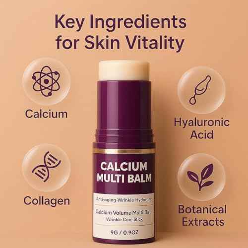 Calcium Multi Balm ? Collagen & Elastin Moisturizing Stick, Nourishing Skincare Balm for Face, Eye Area, Lips & Neck, Hydrating and Firm-Looking Skin (2)