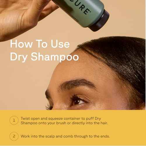 Acure Dry Shampoo - Mini Powder Dry Shampoo for Women with Brunette & Dark Hair, Care to Refresh Treated Color Tinted Hair with Rosemary & Cocoa, Non Aerosol, Clean, 100% Vegan - 1.7 oz Travel Size