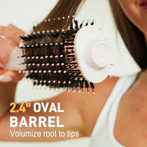 Hair Dryer Brush Blow Dryer Brush- Dual Ionic Thermal Brush, Titanium Coated, High-Velocity Airflow for Fast Blowouts & Volumizing, Suitable for All Hair Types & Lengths
