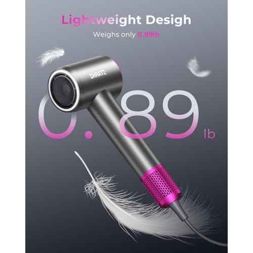 SHRATE Professional High Speed Ionic Hair Dryer | Ultra-Fast Drying | 500 Million Negative Ions | Low Noise | 160000 RPM | Compact Blow Dryer with Magnetic Diffuser for Faster Drying All Hair Types