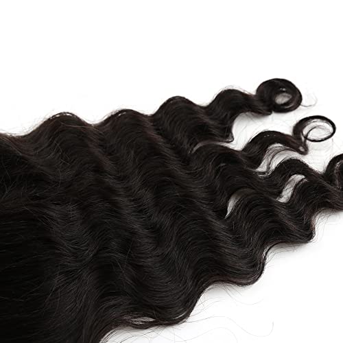 6x6 Lace Closure Loose Deep Wave Free Part Remy Virgin Human Hair Extensions Pre-plucked With Baby Hair Natural Black Color 14 inch
