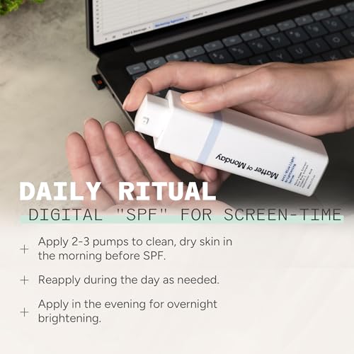 Anti-Blue Light Brightening Serum - Digital Screen Protection Face Serum with Antioxidants - Anti-Aging Skin Brightening for Dark Spots & Firmness