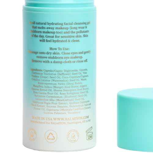 Cleansing Gel Makeup Remover, Removes Waterproof Mascara, 3-In-1 Cleanser, Oil Based, Moisturizing, Great For Sensitive Skin, All Natural, TSA Friendly, 3.38 fl oz