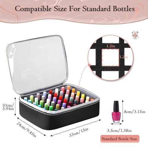 YOREPEK Extra Large Nail Polish Organizer Case Holds 96 to 100+ Bottles (15ml/0.5 fl.oz) UV lamp, Gel Polish Travel Case Bag with 2 Removable Pouches Fits Nail Suppiles, Gift for Manicurist, Girls