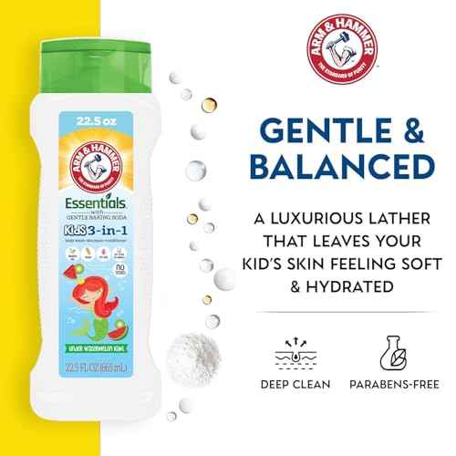 Arm & Hammer 6 Pack Essentials Kids Body Wash - 3-in-1 Sea Monster Mango 22.5oz - Non Toxic Kids Shampoo and Body Wash And Conditioner