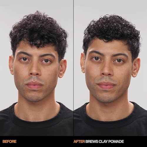 Redken Brews Clay Pomade For Men - Volumizes Fine And Medium Hair With Long-Lasting High Hold and Matte Finish