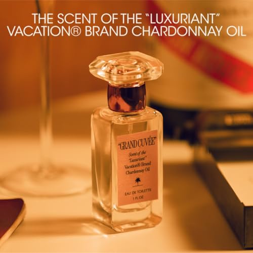 VACATION ¡°GRAND CUV?E¡± Eau de Toilette Sunscreen, Amber Vanilla Perfume for Women & Men, Unisex Summer Scent with Argan, Peach, Cedarwood & Vanilla Bean, 1 Fl. Oz.