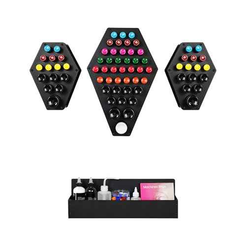 Poarmeey Tattoo Ink Holder 71 Holes - Display Stand Organizer for 1oz 41oz 81oz Pigment Bottles (Holder Only)