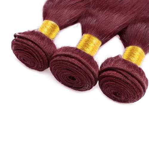 Burgundy Human Hair Bundles 99J Straight3 Bundles 18 20 22 inch Unprocessed Brazilian Virgin Hair Color Red Bundle