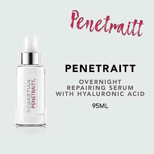 Sebastian Professional Penetraitt Overnight Repair Serum with Hyaluronic Acid & Niacinamide | Moisturizing Leave-in Treatment for Dry, Damaged Hair | 3.2 fl oz