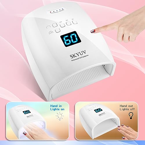 Rechargeable Faster Drying UV LED Nail Lamp, LED Nail Dryer Gel Polish Light Nail Polish Curing LED Nail Dryer Automatic Sensor Professional Nail Light Suitable for Fingernails and Toenails