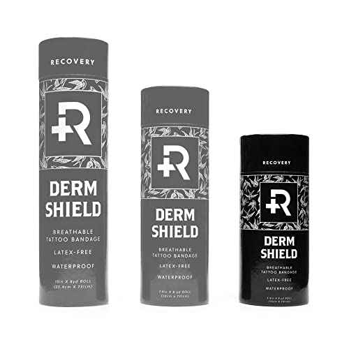 Recovery Aftercare Derm Shield Tattoo Cover Up Patch - Latex-Free & Waterproof Tattoo Aftercare Bandage - Transparent Matte Film - Breathable & Flexible - Promotes Healing & Skin Renewal (5.9" x 8?yd)