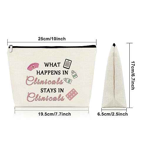 Clinical Gifts Makeup Bag Funny Clinical Nurse Instructor Appreciation Gifts from Student Clinical Research Coordinator Gifts Clinical Nurse Leader Gifts Future Clinical Psychologist Cosmetic Bag