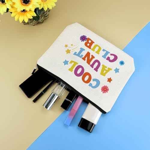 Aunt Gifts From Niece Nephew Cool Club Gifts For Aunt Makeup Bag Auntie Birthday Mothers Day Gift Cosmetic Bag Promoted To Auntie Gift Pregnancy Announcement For Aunts Zipper Travel Toiletry Pouch