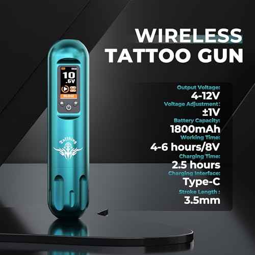 Tuffking Tattoo Machine Kit Rotary Wireless Tattoo Pen Kit with 20pcs Extra Smooth Cartridge Needles Practice Skin Supplies for Beginners & Professional Artists