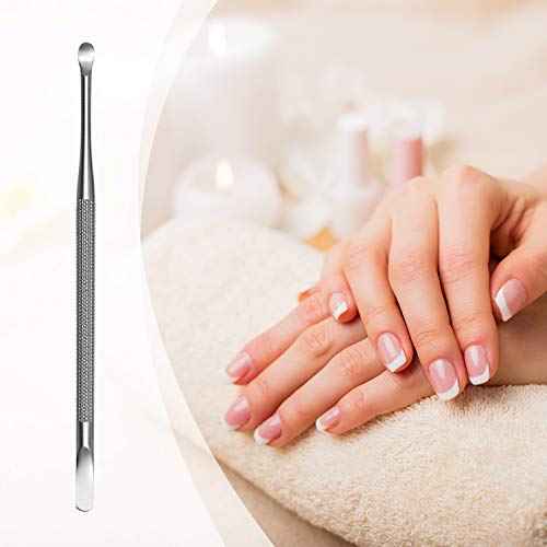 Professional Cuticle Pusher and Spoon Nail Cleaner | Dual Sided Stainless Steel Pusher and Nail Cleaner | For Nail And Cuticle Care | by Sterling Beauty Tools