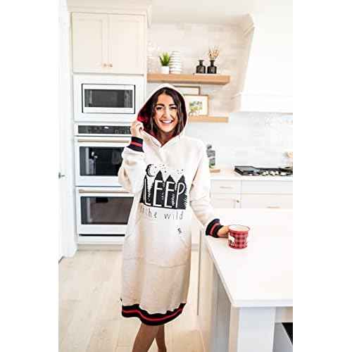 Lazy One Oversized Hoodie Sweatshirt, Comfortable Sleepwear, Sweater Dress For Women