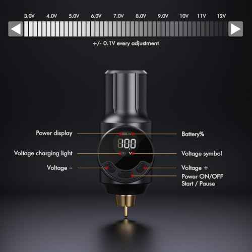 Wireless Tattoo Battery Pack Cordless Tattoo Power Supply 2000mAh Tattoo Machine Battery RCA Connector with LED Digital Display for Tattoo Pen Rotary Tattoo Gun