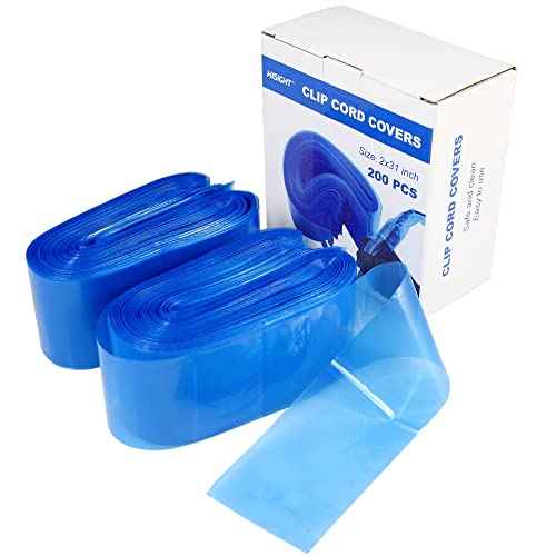 Tattoo Clip Cord Covers 200pcs Heavy Duty Disposable Hygiene Tattoo Clip Cord Sleeves Covers Supply Tattoo Machine Gun Accessories (blue-200)