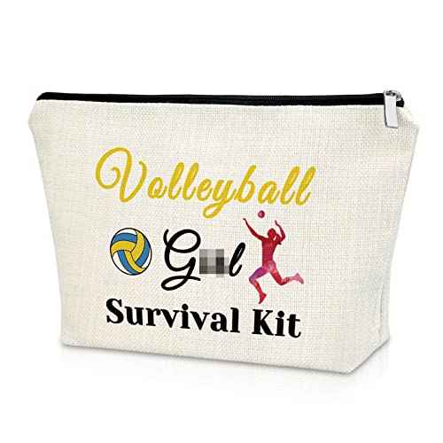 Sazuwu Volleyball Girls Gifts Makeup Bag Volleyball Lovers Gift Ideas Inspirational Volleyball Gifts for Players Cosmetic Bag Team Appreciation Gifts Volleyball Birthday Christmas Graduation Gift
