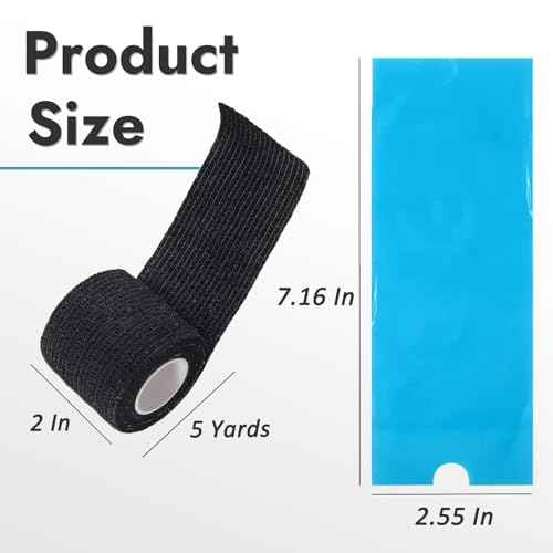 200pcs Large Tattoo Machine Pen Covers and 8pcs Grip Tape Wraps - Yugui Disposable Gun Bags Sleeves Self-Adhesive Grip Wraps Tattoo Kit Supplies