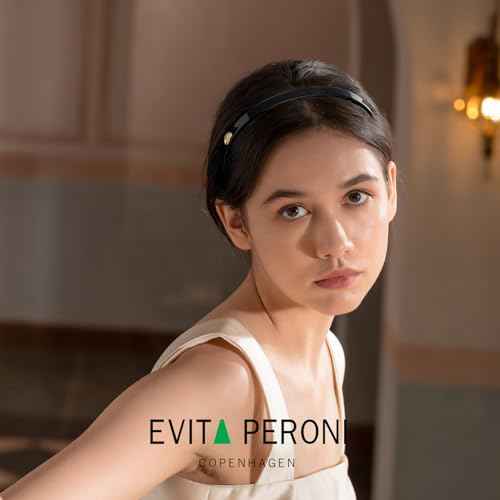 EVITA PERONI Headbands for Women Acetate Sheet Headband Non-slip Comfortable Fashion Hairband-Black